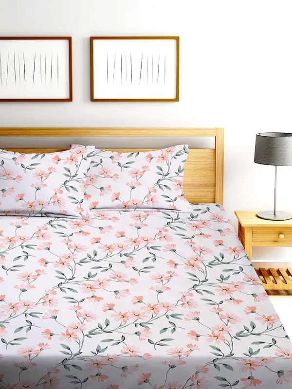 Multicolor_Cotton_Fitted_Bedsheet_Set_With_Pillow_Covers
