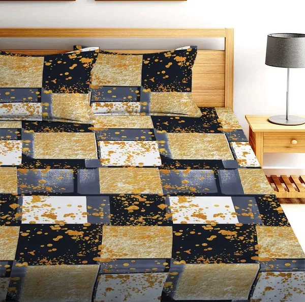 Multicolor_Cotton_Fitted_Bedsheet_Set_With_Pillow_Covers