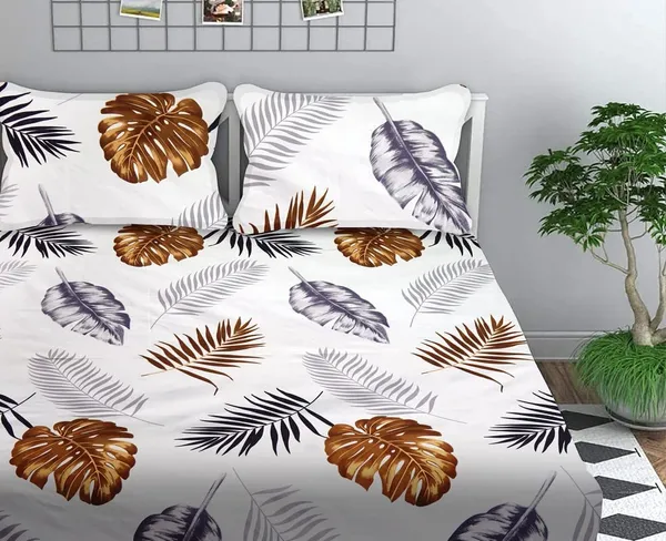 Multicolor_Cotton_Fitted_Bedsheet_Set_With_Pillow_Covers
