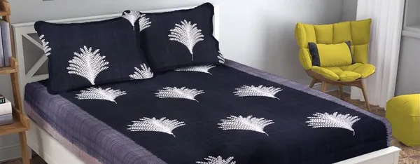 Multicolor_Cotton_Fitted_Bedsheet_Set_With_Pillow_Covers