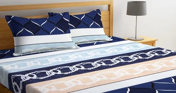 Multicolor_Cotton_Elastic_Fitted_Bedsheet_Set_With_Pillow_Covers
