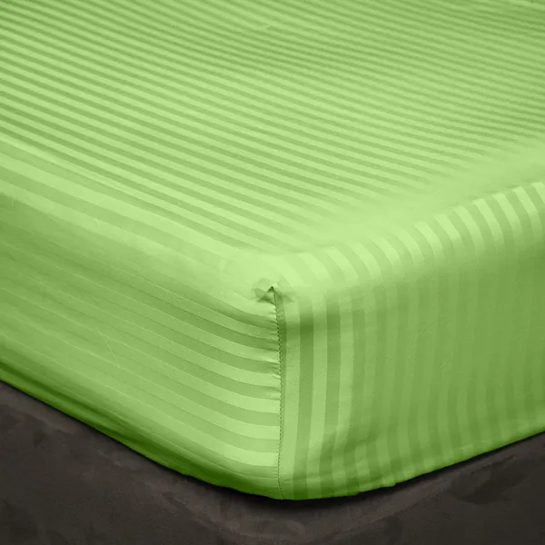 Light_Green_Cotton_Fitted_Bed_Bedsheet_With_Pillow_Covers