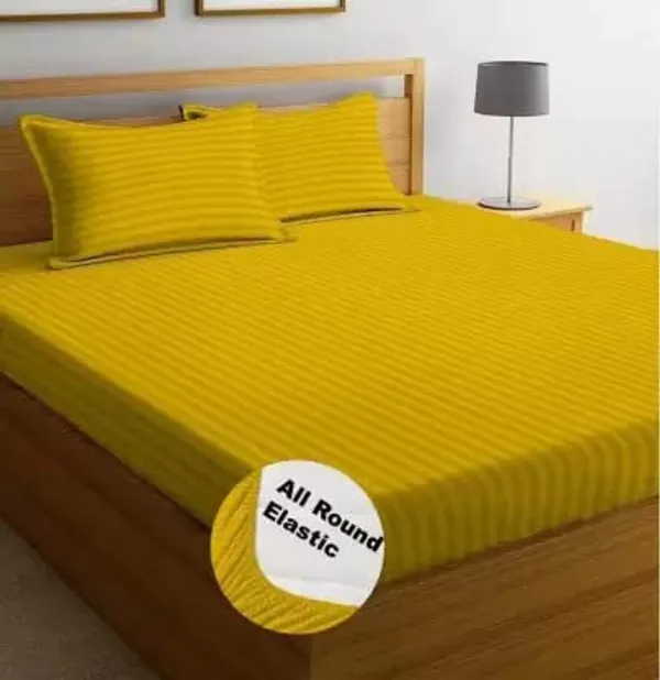 Yellow_Cotton_Fitted_Bed_Sheet_With_Pillow_Covers