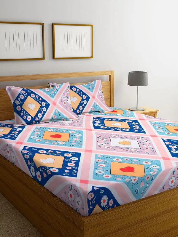 Multicolor_Fitted_Bedsheet_Set_With_Pillow_Covers