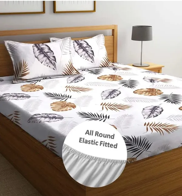 Multicolor_Cotton_Fitted_Bedsheet_With_Pillow_Covers