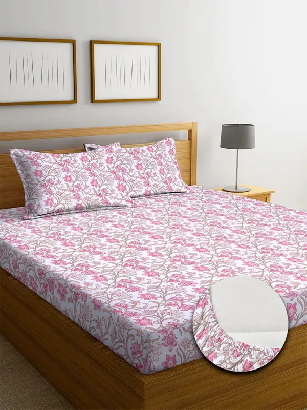 Pastel_Green_Cotton_Fitted_Bedsheet_With_Pillow_Covers