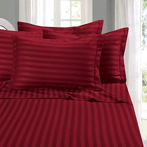 Maroon_Cotton_Striped_Bedsheet_With_Pillow_Covers