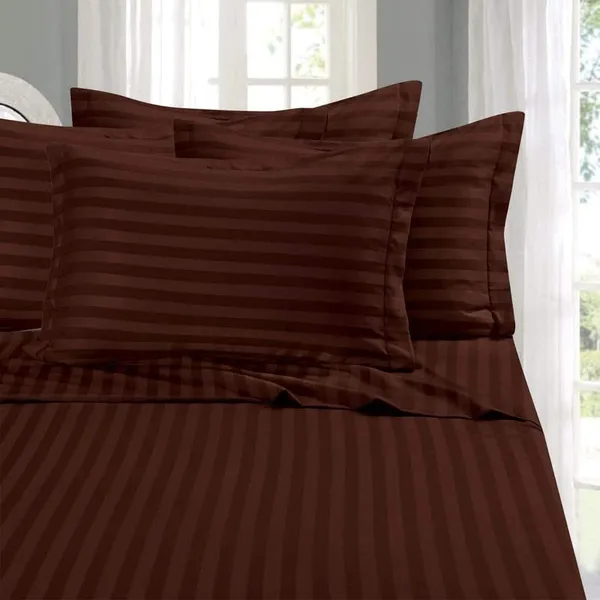 Coffee_Cotton_Striped_Bedsheet_With_Pillow_Covers