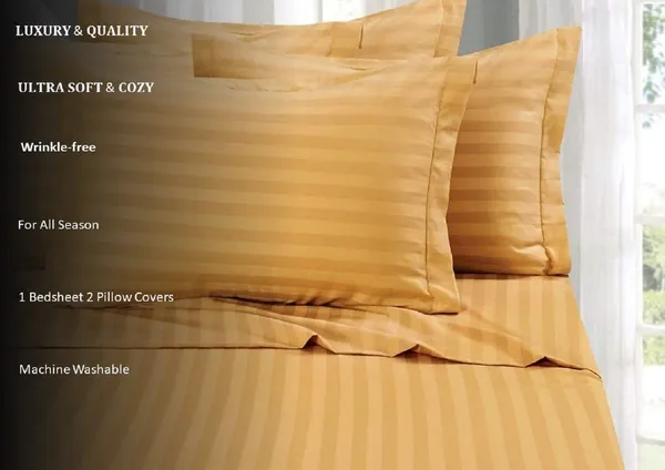 Yellow_Cotton_Striped_Bedsheet_With_Pillow_Covers