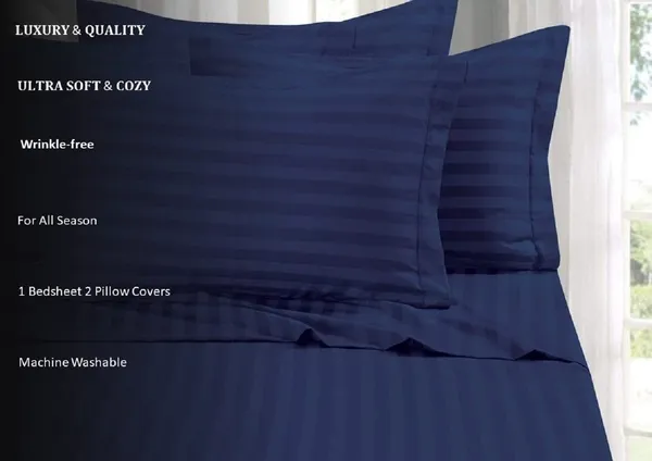 Blue_Cotton_Striped_Bedsheet_With_Pillow_Covers