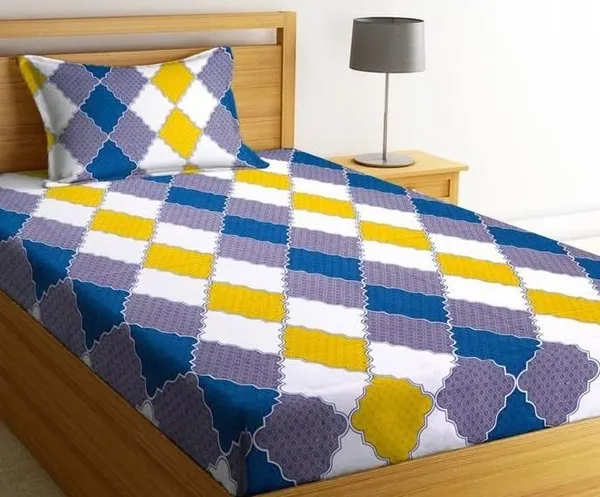 Multicolor_Cotton_Single_Bedsheet_With_Pillow_Cover