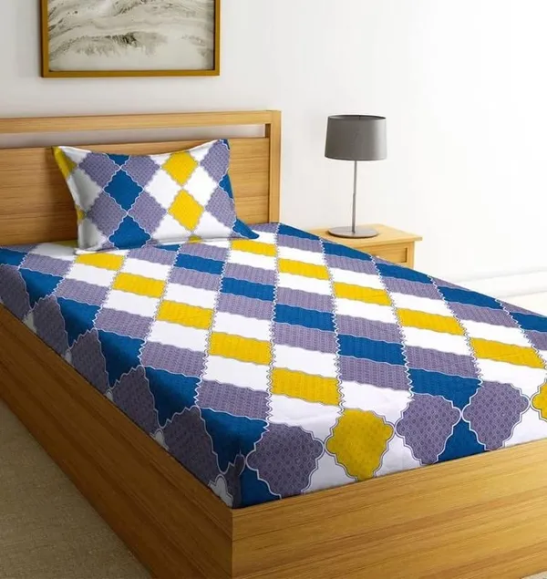 Multicolor_Cotton_Single_Bedsheet_With_Pillow_Cover