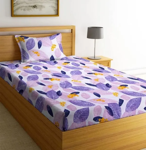 Light_Purple_Cotton_Single_Bedsheet_With_Pillow_Cover