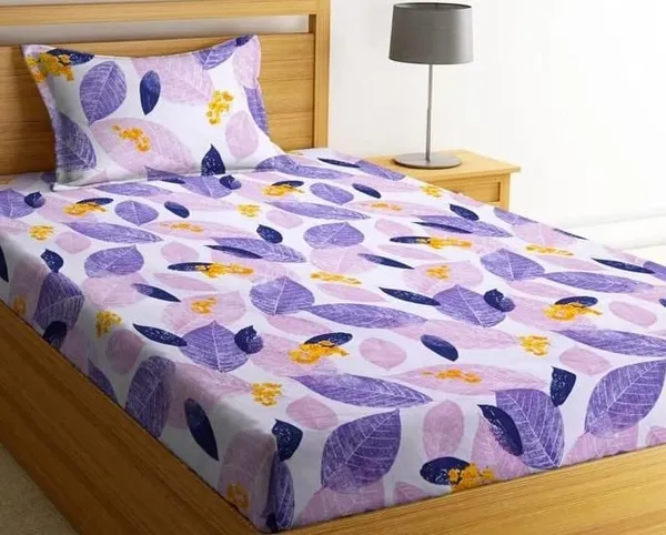 Light_Purple_Cotton_Single_Bedsheet_With_Pillow_Cover