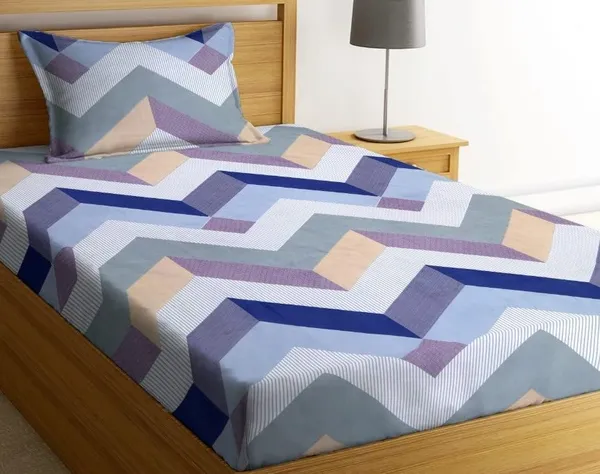 Multicolor_Cotton_Single_Bedsheet_With_Pillow_Cover