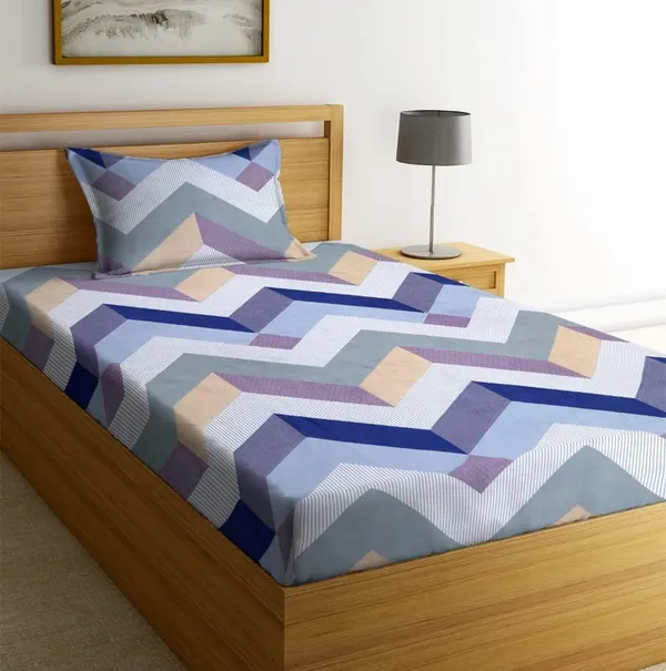 Multicolor_Cotton_Single_Bedsheet_With_Pillow_Cover