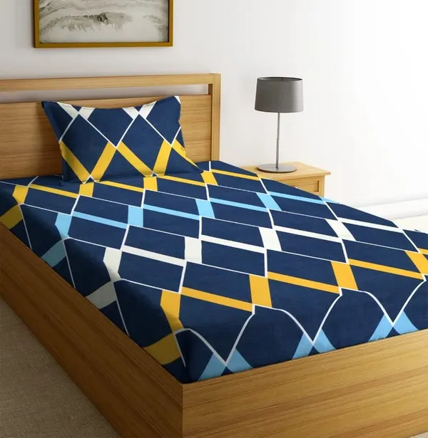 Multicolor_Cotton_Single_Bedsheet_With_Pillow_Cover