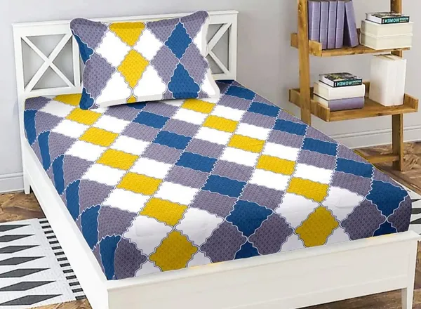 Multicolor_Cotton_Single_Bedsheet_With_Pillow_Cover