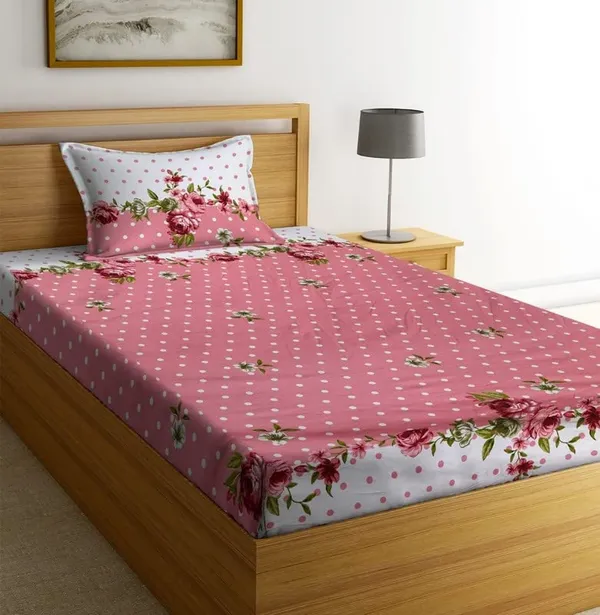 Multicolor_Cotton_Single_Bedsheet_With_Pillow_Cover