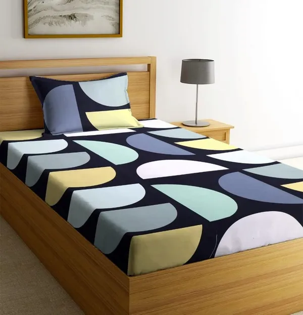 Multicolor_Cotton_Single_Bedsheet_With_Pillow_Cover