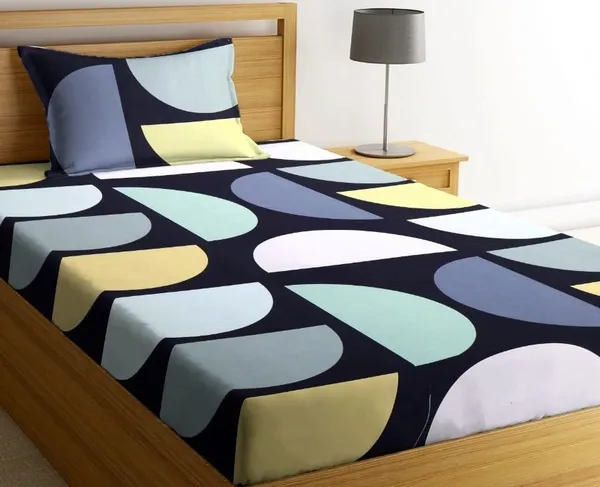 Multicolor_Cotton_Single_Bedsheet_With_Pillow_Cover