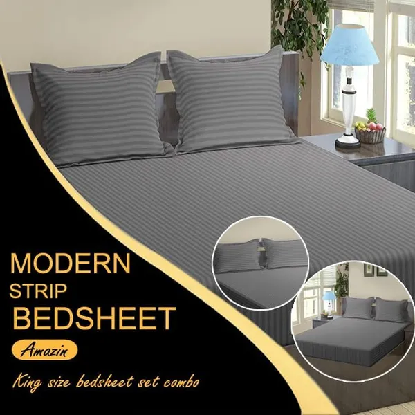Grey_Cotton_Bedsheet_With_Pillow_Covers