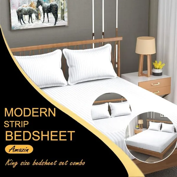 White_Cotton_Bedsheet_With_Pillow_Covers