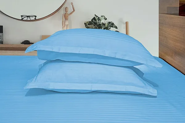 Sky_Blue_Cotton_Bedsheet_With_Pillow_Cover