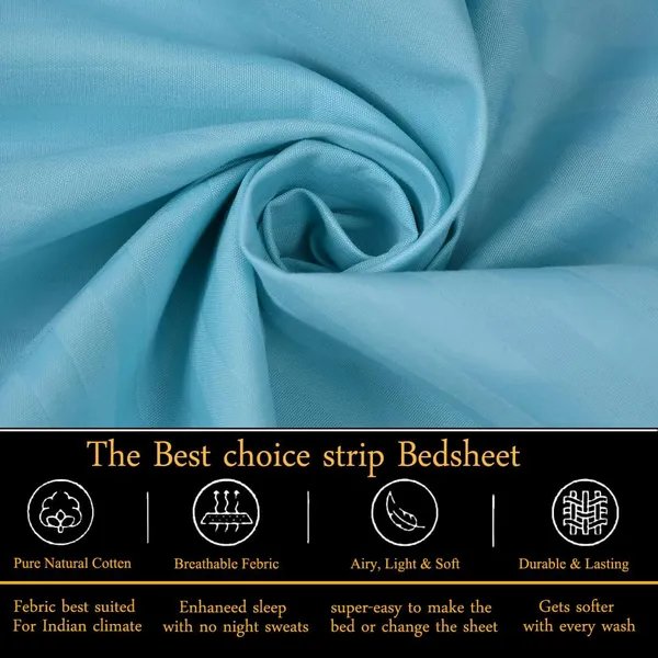 Sky_Blue_Cotton_Bedsheet_With_Pillow_Cover