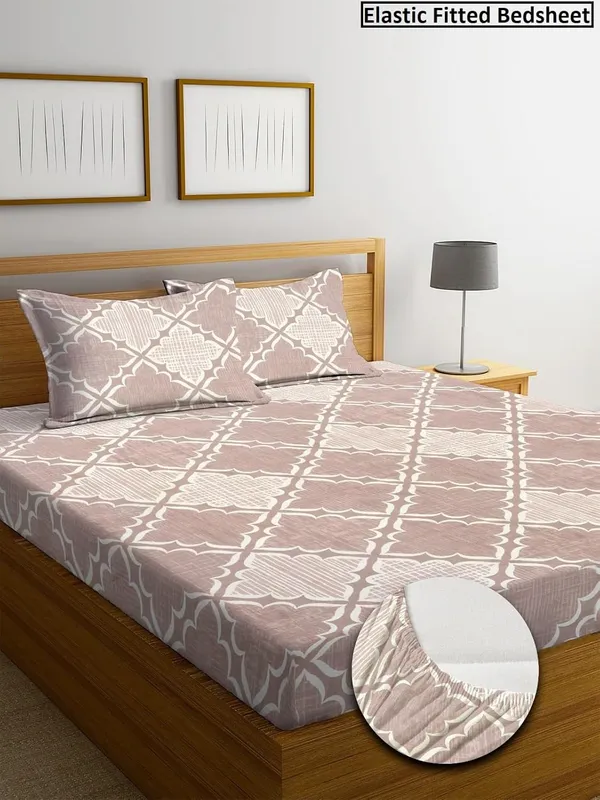 Multicolor_Cotton_Fitted_Bedsheet_Set_With_Pillow_Covers