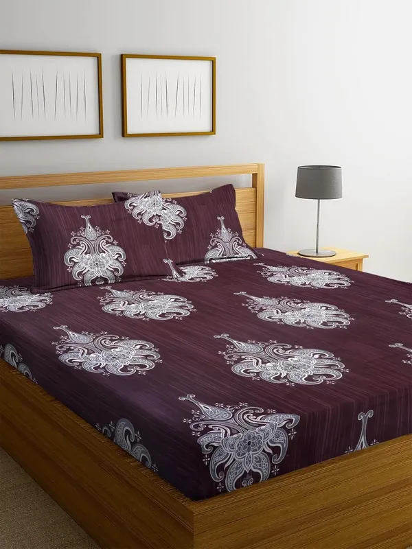 Multicolor_Cotton_Fitted_Bedsheet_Set_With_Pillow_Covers