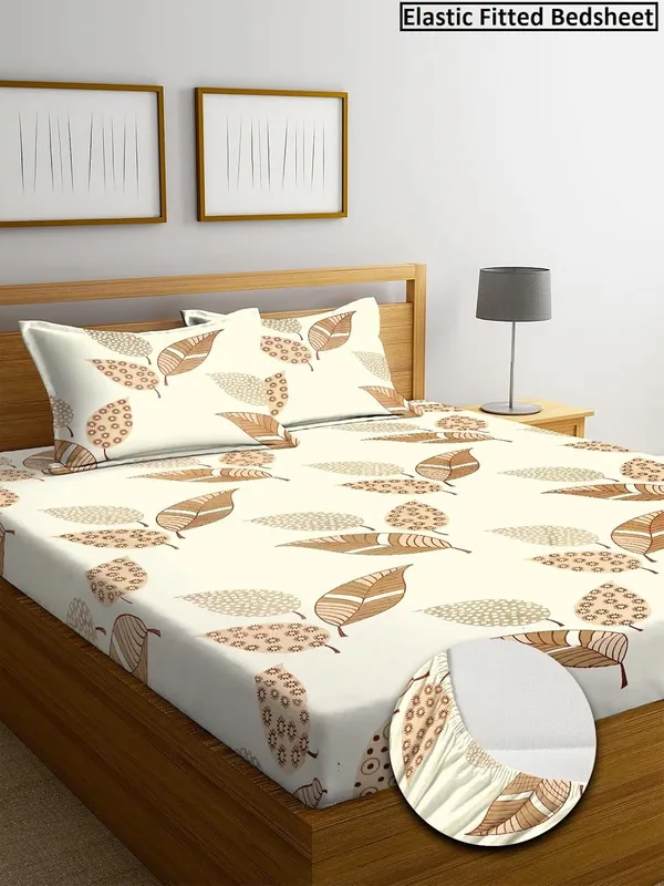 Multicolor_Cotton_Fitted_Bedsheet_With_Pillow_Covers