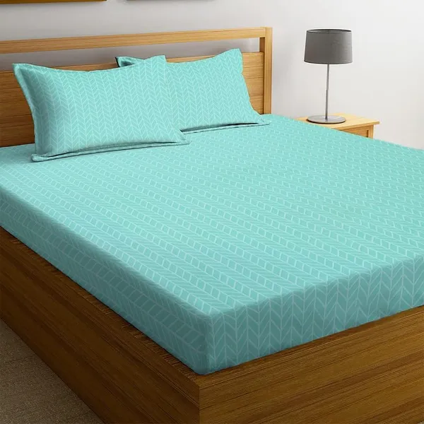 Sky_Blue_Cotton_Flat_Bedsheet_With_Pillow_Covers