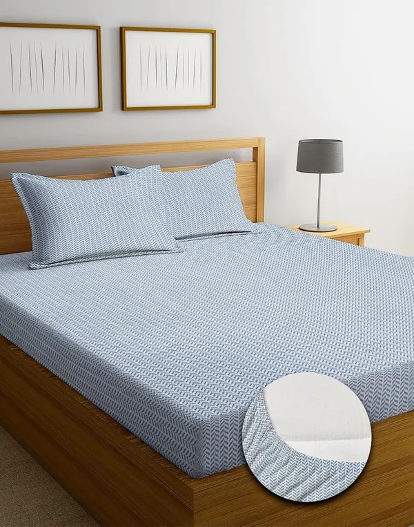 Blue_Cotton_Flat_Bedsheet_With_Pillow_Covers