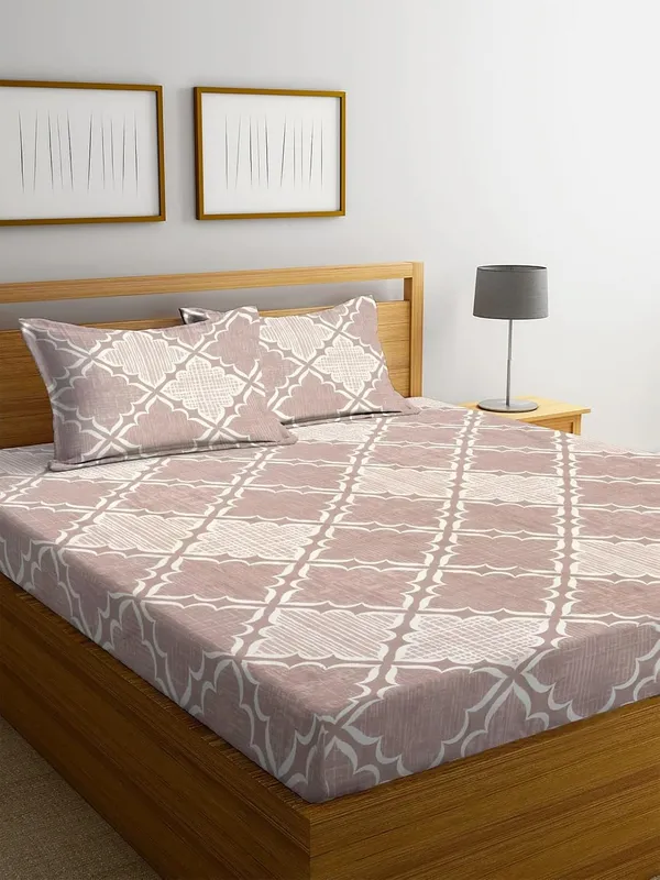 Multicolor_Cotton_Fitted_Bedsheet_With_Pillow_Covers