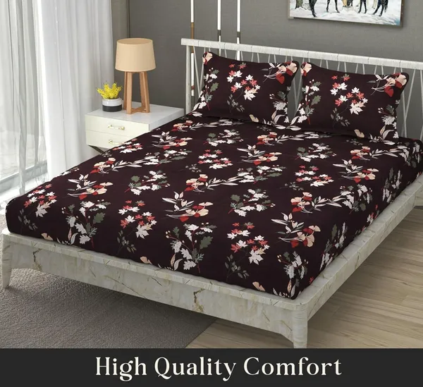 Maroon_Cotton_Fitted_Bedsheet_With_Pillow_Covers