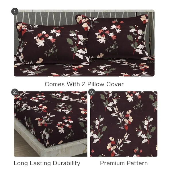 Maroon_Cotton_Fitted_Bedsheet_With_Pillow_Covers
