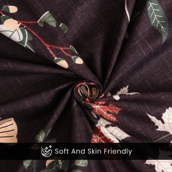 Maroon_Cotton_Fitted_Bedsheet_With_Pillow_Covers