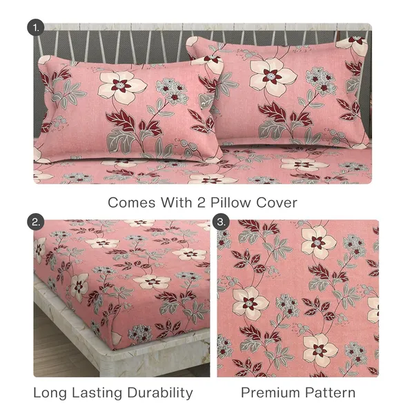 Peach_Cotton_Fitted_Bedsheet_With_Pillow_Covers