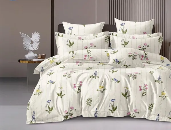 Multicolor_Microfiber_Cotton_Bedsheet_Set_With_Pillow_Covers