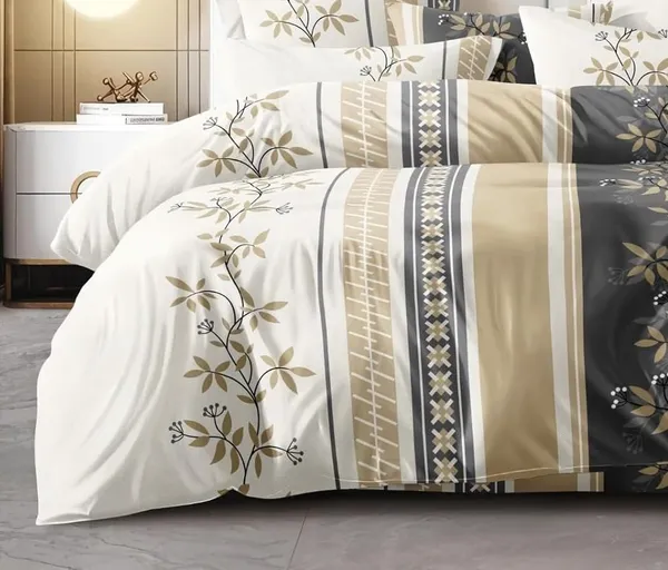 Multicolor_Microfiber_Cotton_Bedsheet_With_Pillow_Covers