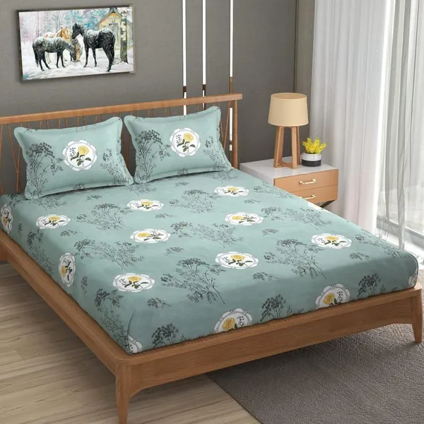 Multicolor_Microfiber_Cotton_Bedsheet_Set_With_Pillow_Covers