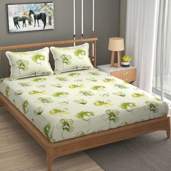 Multicolor_Microfiber_Cotton_Bedsheet_With_Pillow_Covers