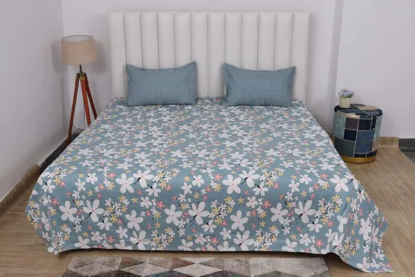 Multicolor_Microfiber_Cotton_Bedsheet_With_Pillow_Covers