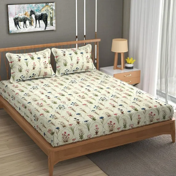 Multicolor_Microfiber_Cotton_Bedsheet_With_Pillow_Covers