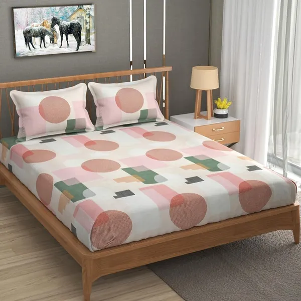 Multicolor_Microfiber_Cotton_Bedsheet_Set_With_Pillow_Covers