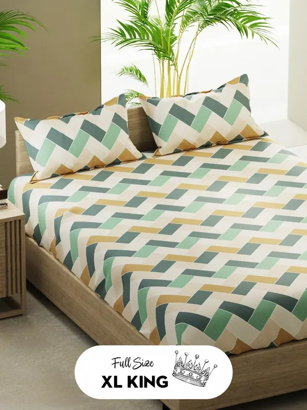 Multicolor_Microfiber_Cotton_Bedsheet_Set_With_Pillow_Covers