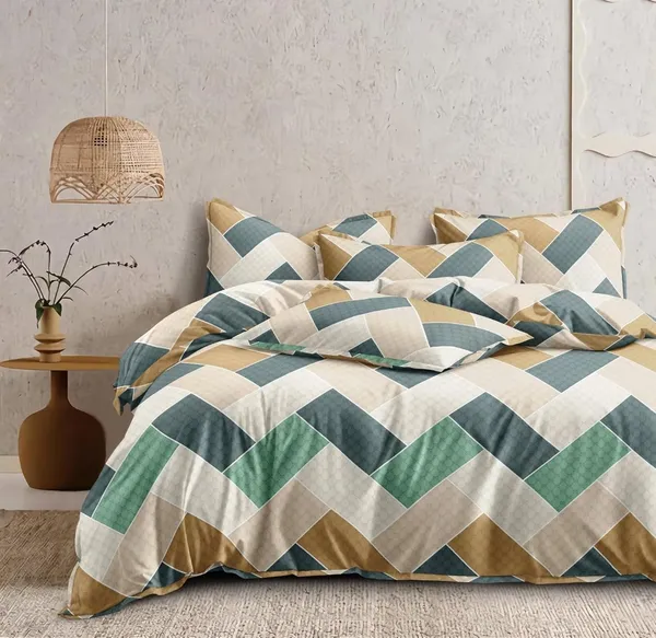 Multicolor_Microfiber_Cotton_Bedsheet_Set_With_Pillow_Covers