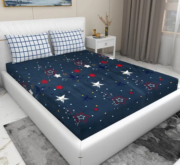 Multicolor_Microfiber_Cotton_Bedsheet_With_Pillow_Covers