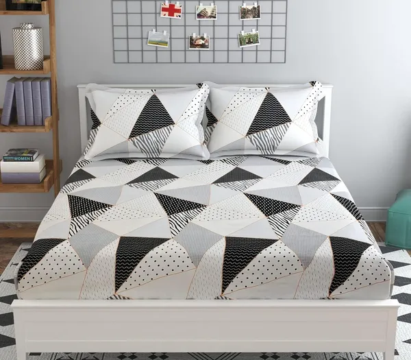 Multicolor_Microfiber_Cotton_Bedsheet_With_Pillow_Covers